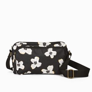Thirty one all zipped up crossbody scattered flowers
